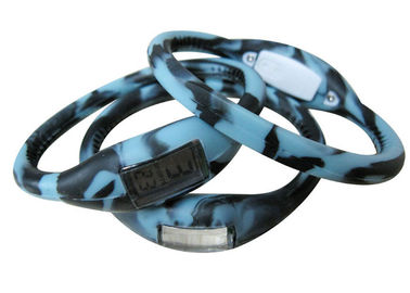 Silikon-fertigt Mischung geführter Digital-Armbanduhr-Sport mit Logo, Armband-Band besonders an