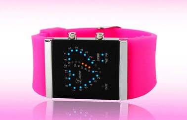 Armbanduhr der Mädchen-LED Digital, blauer Silikon-Bügel-elektronische Uhren