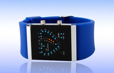 Armbanduhr der Mädchen-LED Digital, blauer Silikon-Bügel-elektronische Uhren