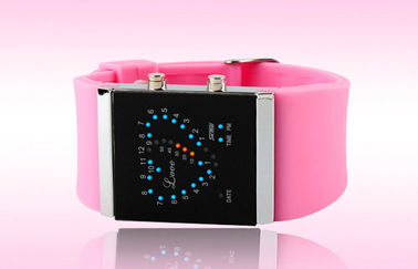 Armbanduhr der Mädchen-LED Digital, blauer Silikon-Bügel-elektronische Uhren