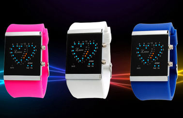 Armbanduhr der Mädchen-LED Digital, blauer Silikon-Bügel-elektronische Uhren
